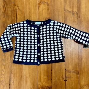Bella Bliss Big Dots Cardigan 18-24 Mos Navy White EUC
